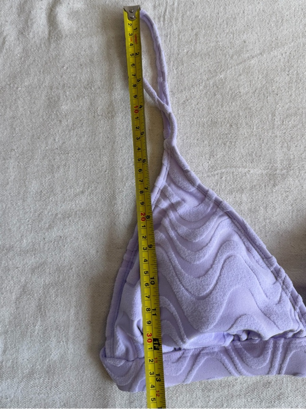 NWT Wild Fable Lilac Purple Wavy Terry Textured Triangle Bikini Swim Top Large L - Picture 10 of 12